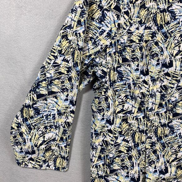 CJ Banks Jacket MultiColor Flower Zip-Up Jacket Blouse Drawstring Collar Size 3X - Picture 6 of 9